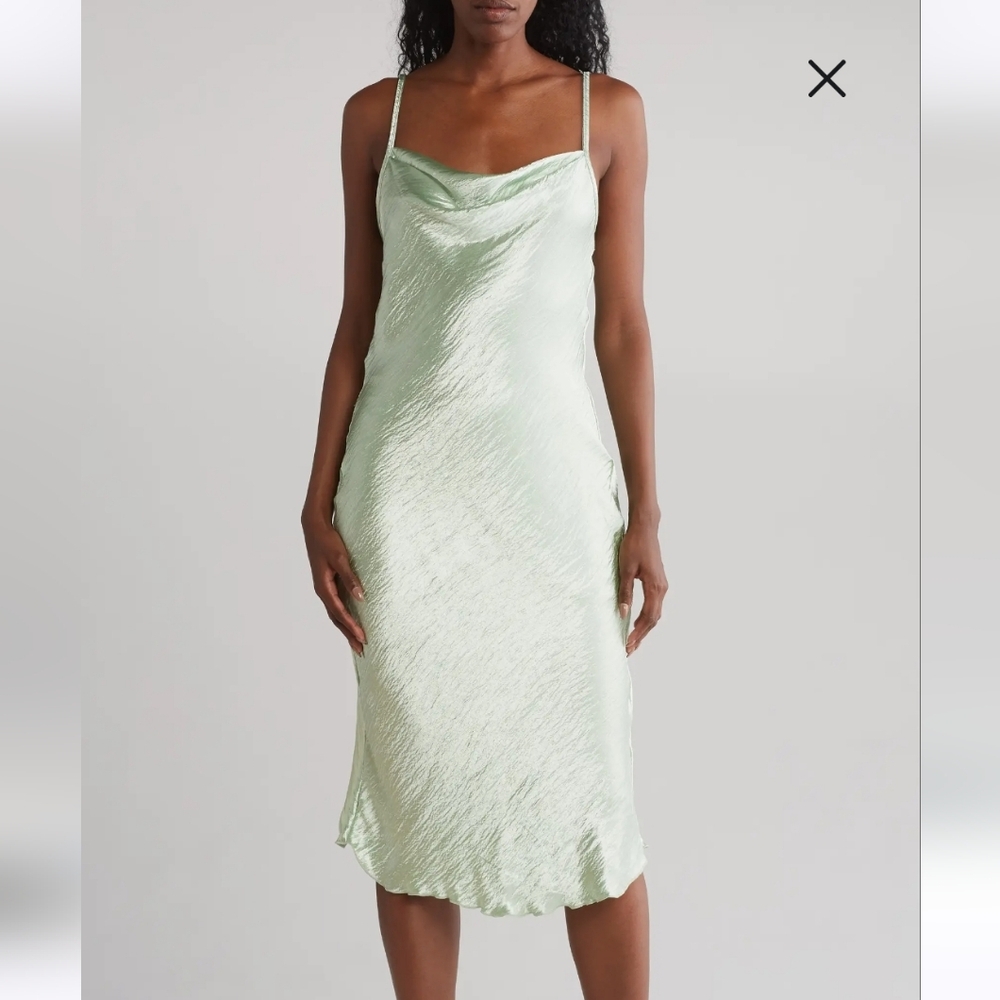 BEBE Hammered Satin Slipdress